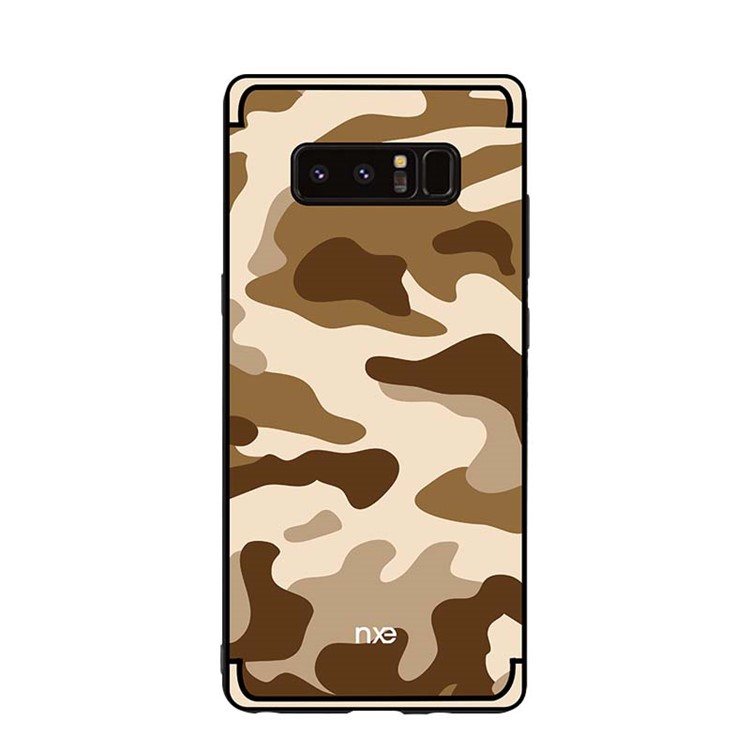 NXE Camouflage PC + TPU Hybrid Mobile Phone Casing for Samsung Galaxy Note 8 N950 with Kickstand - Brown-2