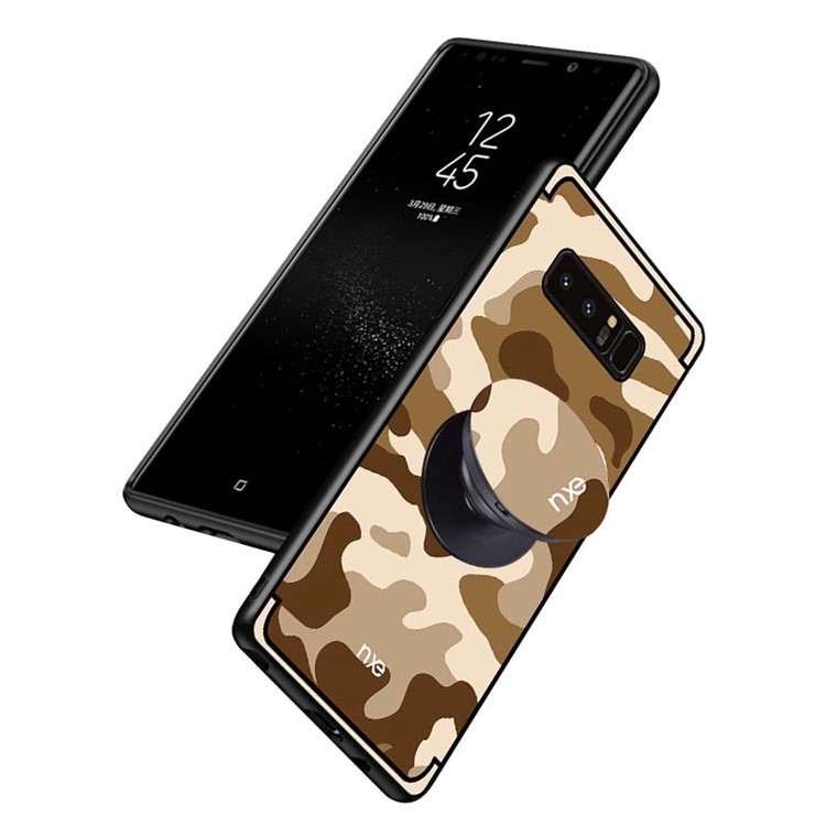 NXE Camouflage PC + TPU Hybrid Mobile Phone Casing for Samsung Galaxy Note 8 N950 with Kickstand - Brown-4