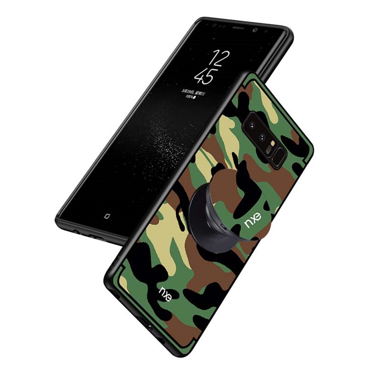 NXE Camouflage PC + TPU Hybrid Phone Cover Case for Samsung Galaxy Note 8 N950 with Kickstand - Green-4