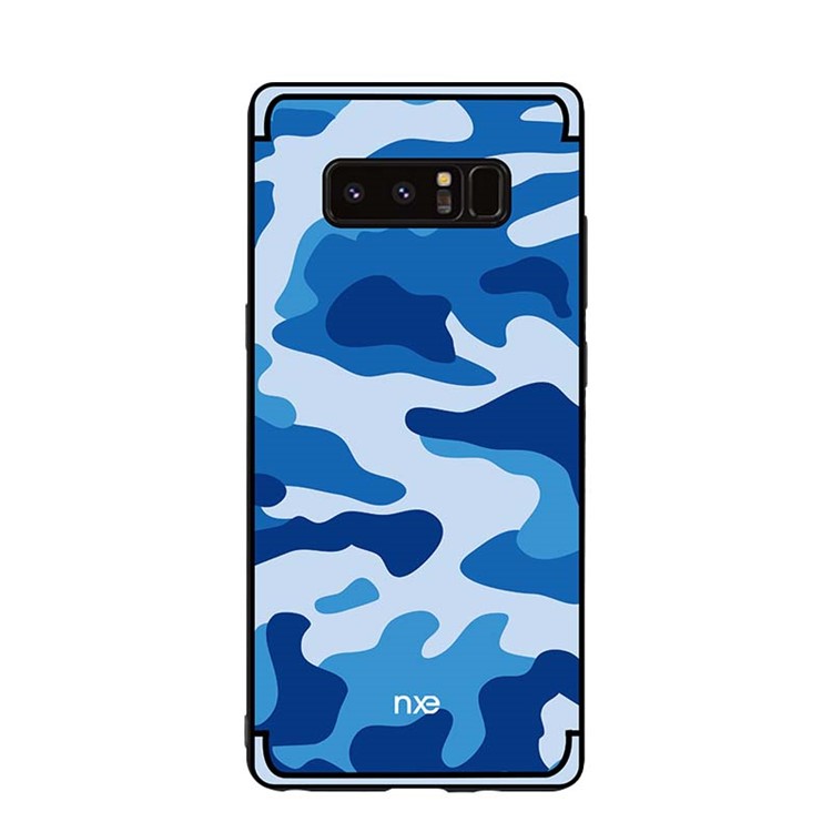 NXE for Samsung Galaxy Note 8 N950 Camouflage PC + TPU Hybrid Phone Back Protective Case with Kickstand - Blue-2