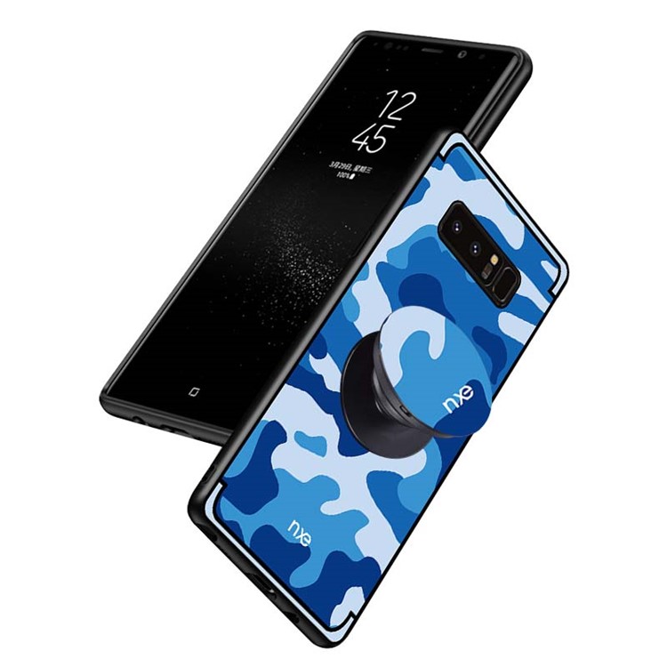 NXE for Samsung Galaxy Note 8 N950 Camouflage PC + TPU Hybrid Phone Back Protective Case with Kickstand - Blue-4