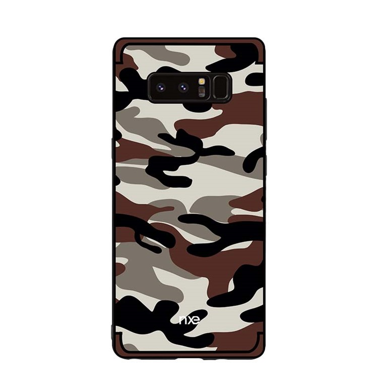 NXE Camouflage PC + TPU Hybrid Mobile Phone Case Shell with Kickstand for Samsung Galaxy Note 8 N950 - Coffee-2