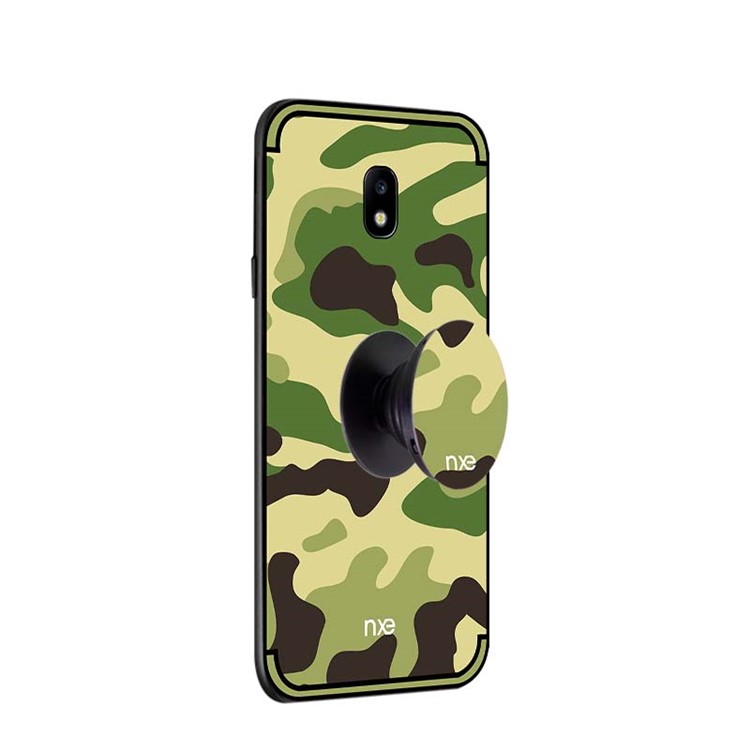 NXE Camouflage Series TPU + PC Hybrid Cell Phone Case with Expanding Mount for Samsung Galaxy J7 (2017) EU Version / J7 Pro (2017) - Light Green-4