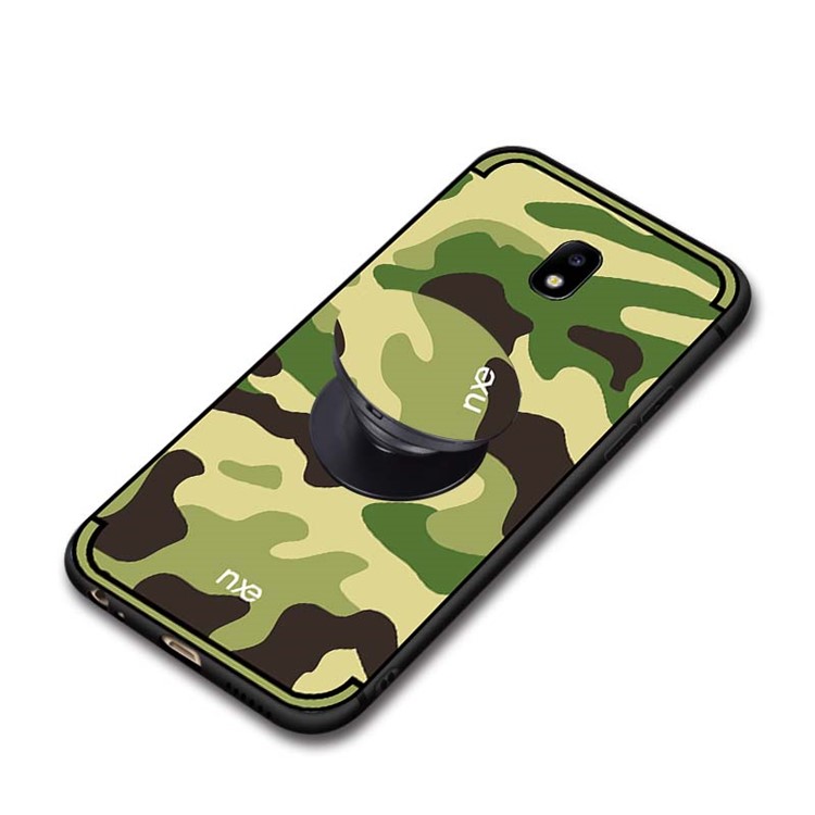 NXE Camouflage Series TPU + PC Hybrid Cell Phone Case with Expanding Mount for Samsung Galaxy J7 (2017) EU Version / J7 Pro (2017) - Light Green-5