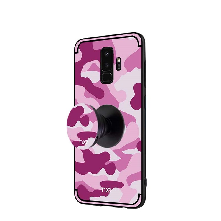 NXE Camouflage Series TPU + PC Hybrid Back Cover with Expanding Mount for Samsung Galaxy S9+ G965 - Pink-3