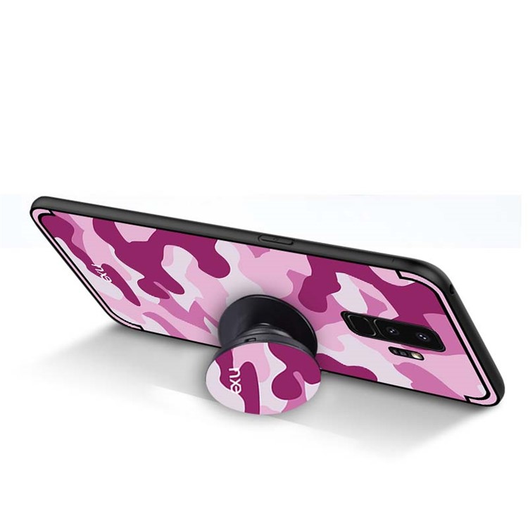 NXE Camouflage Series TPU + PC Hybrid Back Cover with Expanding Mount for Samsung Galaxy S9+ G965 - Pink-5