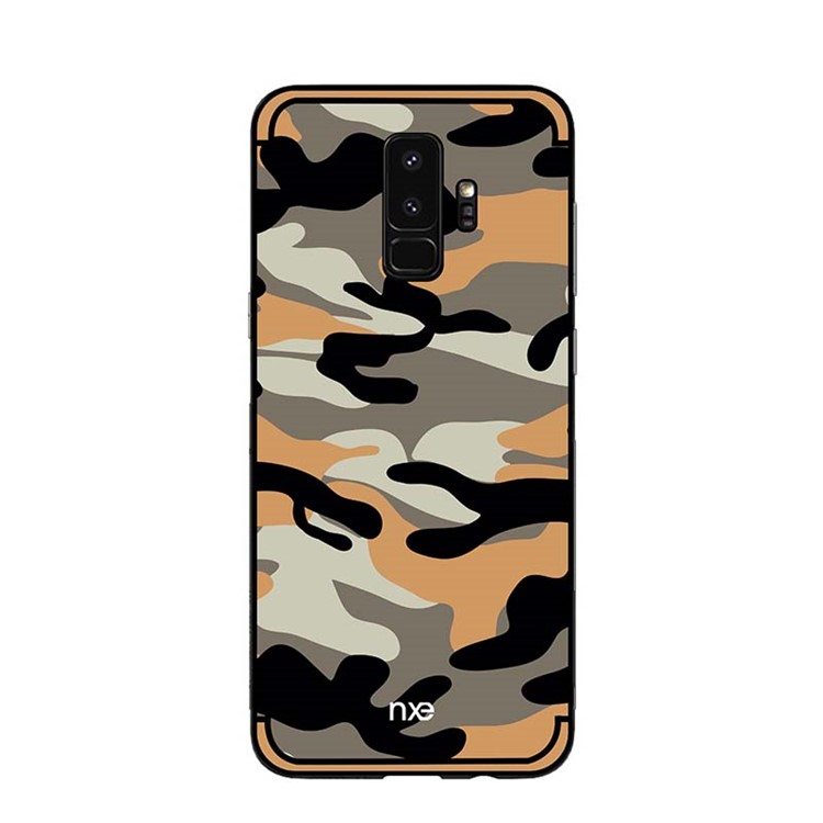 NXE Camouflage Series TPU + PC Hybrid Back Shell with Expanding Mount for Samsung Galaxy S9+ G965 - Light Yellow-2