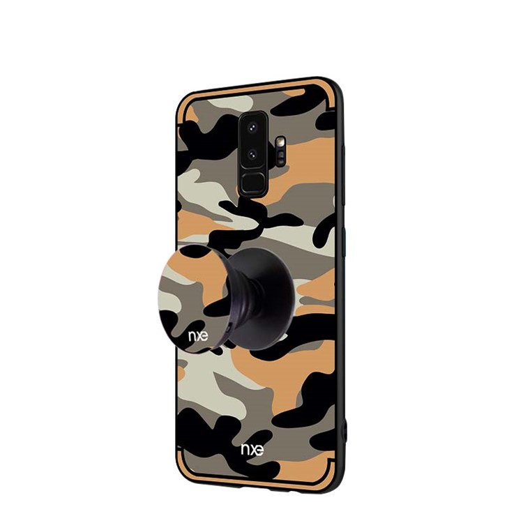 NXE Camouflage Series TPU + PC Hybrid Back Shell with Expanding Mount for Samsung Galaxy S9+ G965 - Light Yellow-3