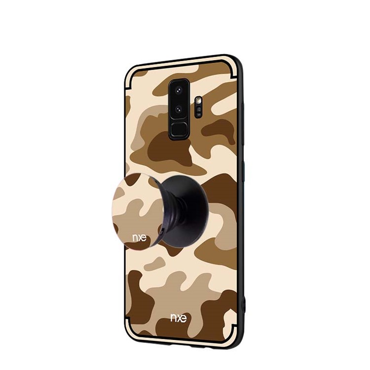 NXE Camouflage Series TPU + PC Hybrid Back Casing with Expanding Mount for Samsung Galaxy S9+ G965 - Khaki-3