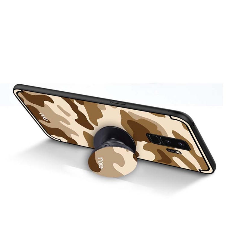 NXE Camouflage Series TPU + PC Hybrid Back Casing with Expanding Mount for Samsung Galaxy S9+ G965 - Khaki-5
