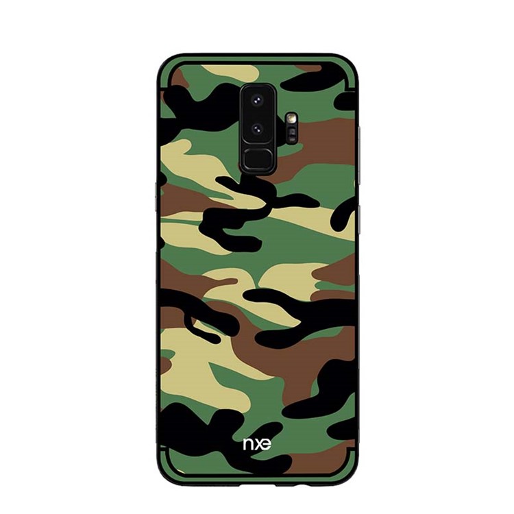 NXE Camouflage Series TPU + PC Hybrid Mobile Phone Case with Expanding Mount for Samsung Galaxy S9+ G965 - Army Green-2