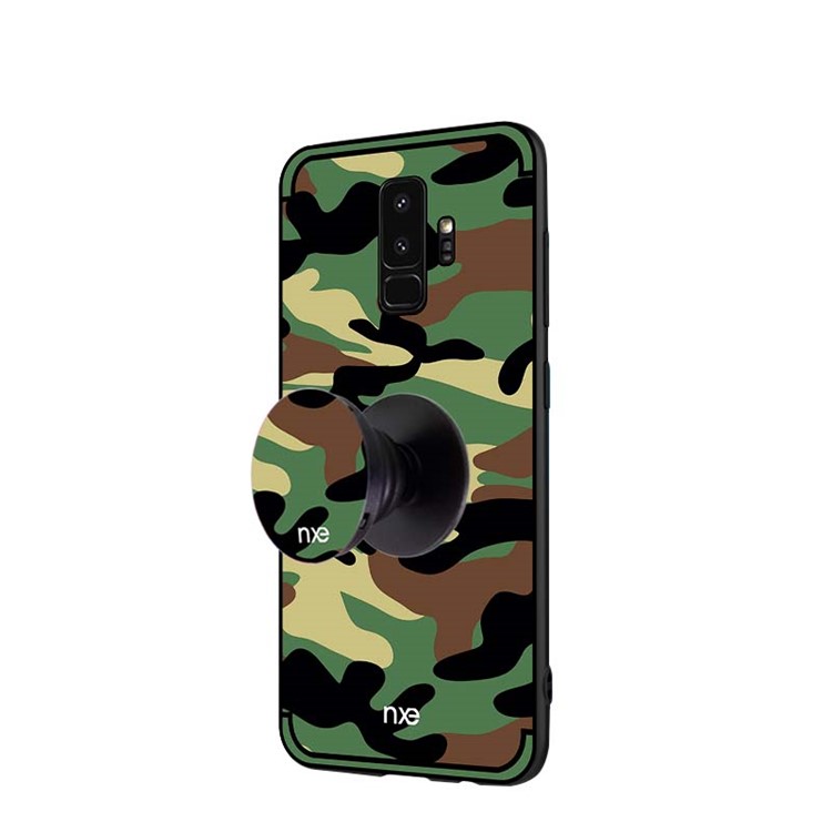 NXE Camouflage Series TPU + PC Hybrid Mobile Phone Case with Expanding Mount for Samsung Galaxy S9+ G965 - Army Green-3