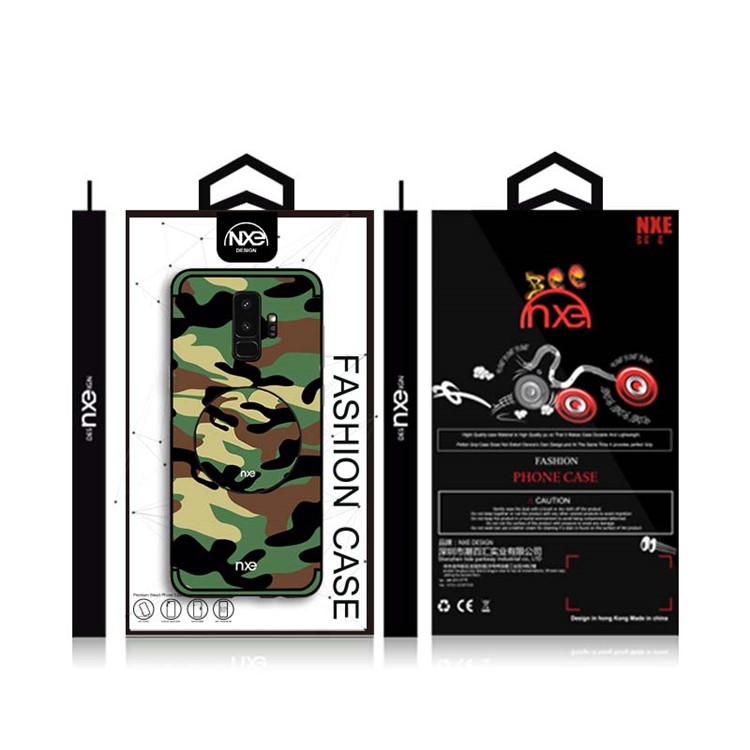 NXE Camouflage Series TPU + PC Hybrid Mobile Phone Case with Expanding Mount for Samsung Galaxy S9+ G965 - Army Green-6