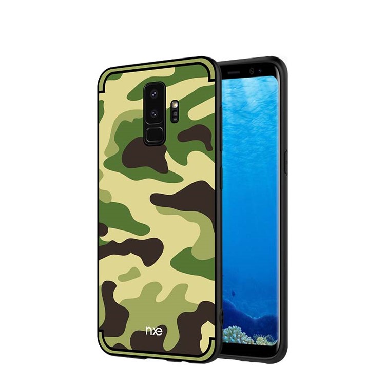 NXE Camouflage Series TPU + PC Hybrid Cell Phone Case for Samsung Galaxy S9+ G965 - Light Green-1