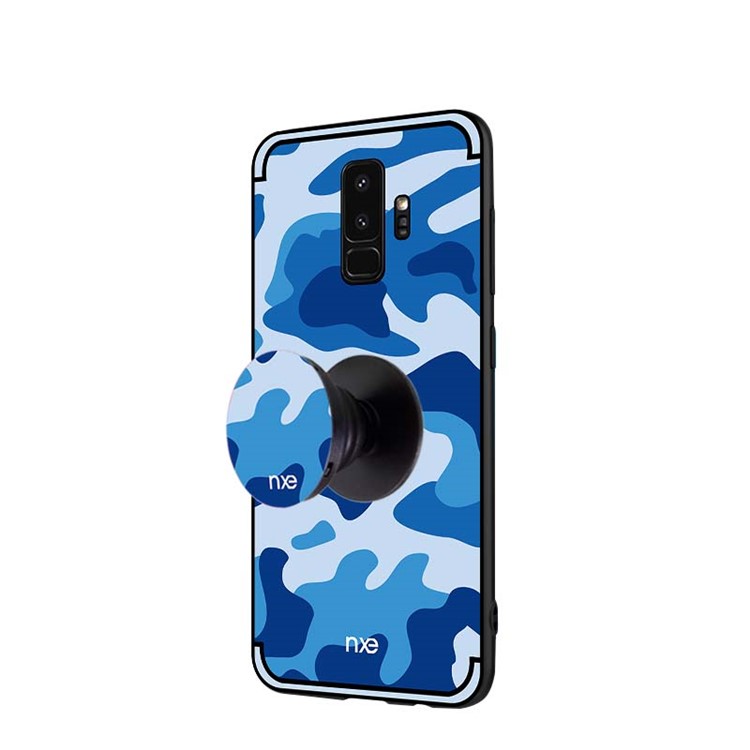 NXE Camouflage Series TPU + PC Hybrid Mobile Phone Cover with Expanding Mount for Samsung Galaxy S9 Plus - Blue-3