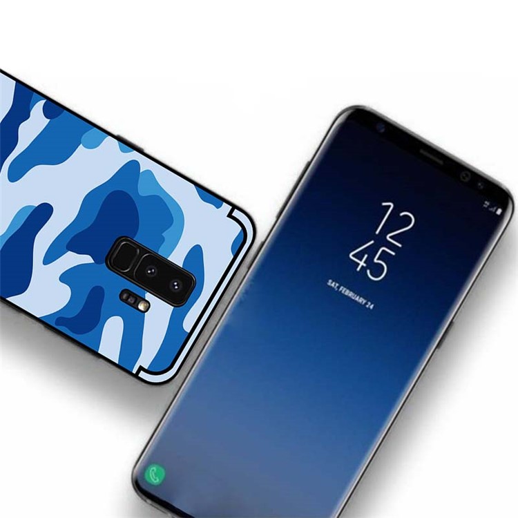 NXE Camouflage Series TPU + PC Hybrid Mobile Phone Cover with Expanding Mount for Samsung Galaxy S9 Plus - Blue-4