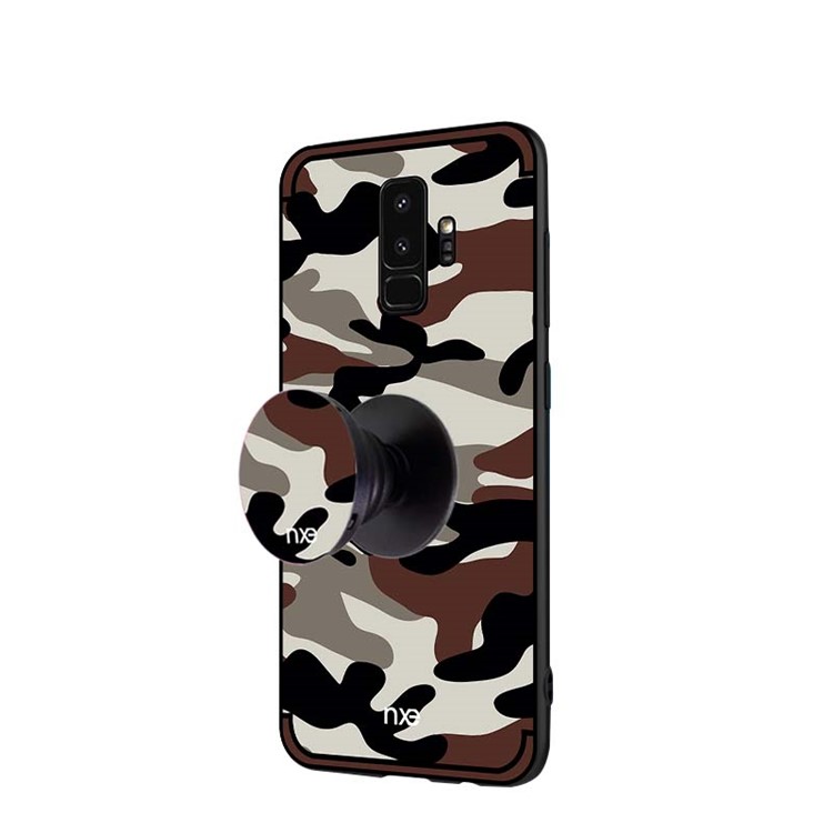 NXE Camouflage Series TPU + PC Hybrid Cell Phone Case with Expanding Mount for Samsung Galaxy S9 Plus - Brown-3