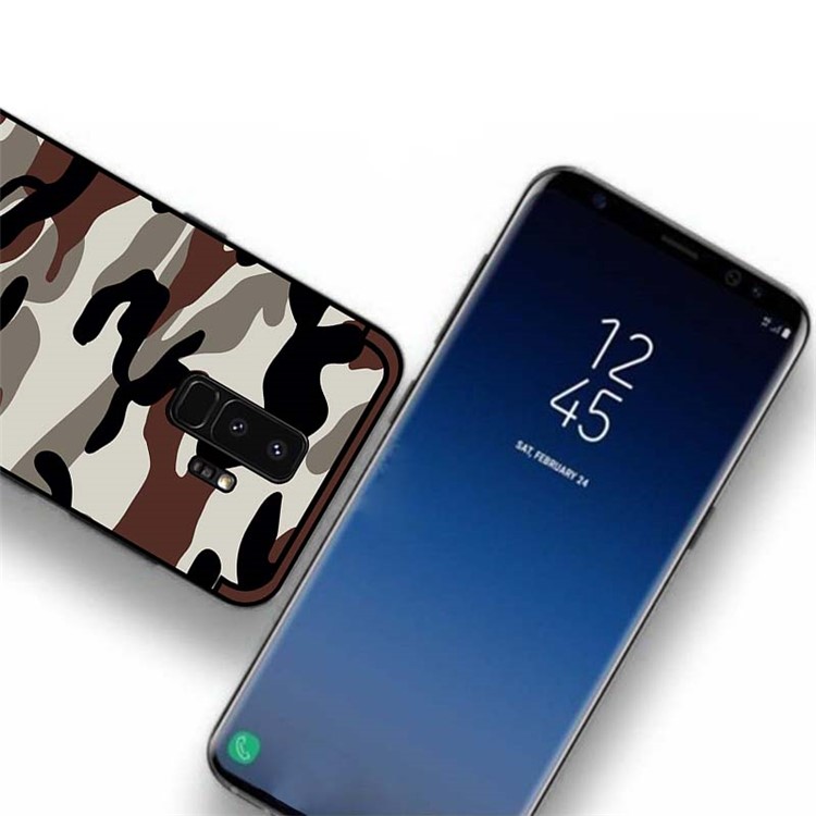 NXE Camouflage Series TPU + PC Hybrid Cell Phone Case with Expanding Mount for Samsung Galaxy S9 Plus - Brown-4