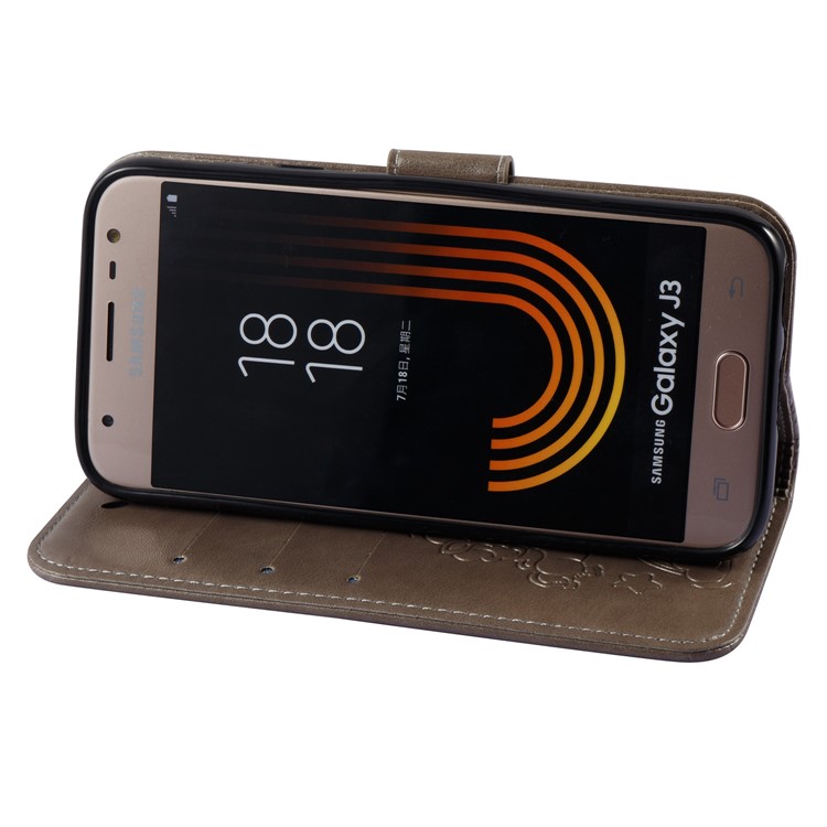 Imprint Unicorn Cloud Wallet Leather Cover for Samsung Galaxy J3 (2017) EU Version / J3 Pro (2017) - Brown-6