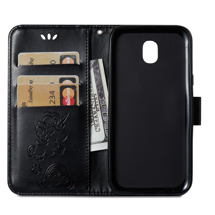 Imprint Unicorn Cloud Wallet Stand Leather Case with Strap for Samsung Galaxy J5 (2017) EU Version / J5 Pro (2017) - Black-10