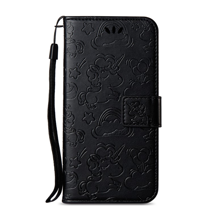 Imprint Unicorn Cloud Wallet Stand Leather Case with Strap for Samsung Galaxy J5 (2017) EU Version / J5 Pro (2017) - Black-3