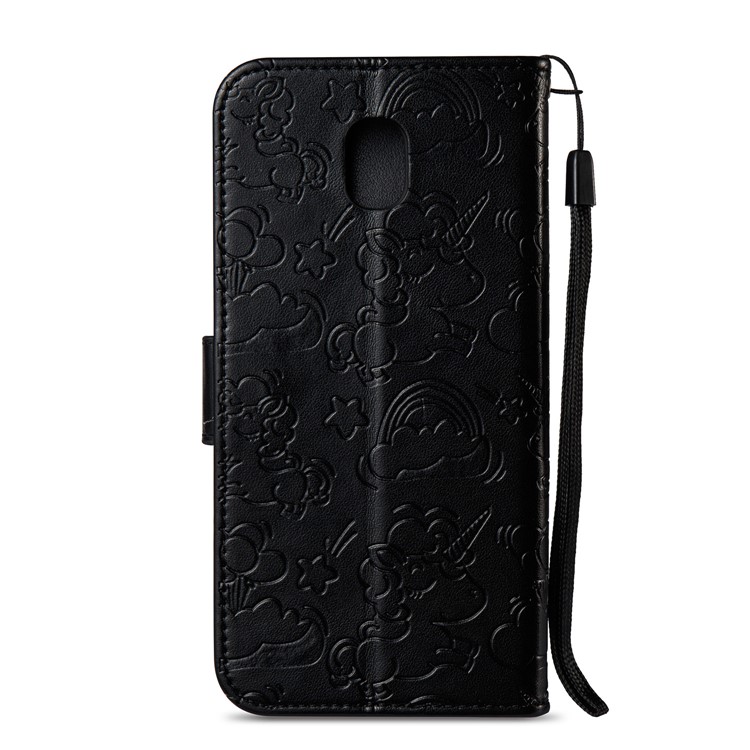 Imprint Unicorn Cloud Wallet Stand Leather Case with Strap for Samsung Galaxy J5 (2017) EU Version / J5 Pro (2017) - Black-4