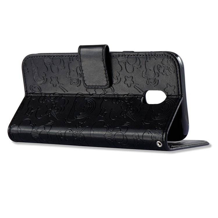 Imprint Unicorn Cloud Wallet Stand Leather Case with Strap for Samsung Galaxy J5 (2017) EU Version / J5 Pro (2017) - Black-5