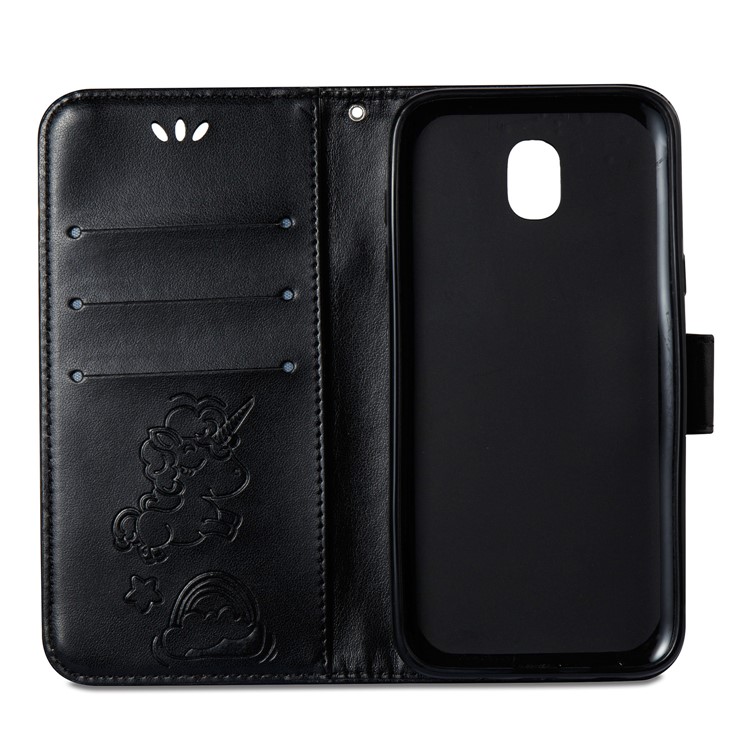 Imprint Unicorn Cloud Wallet Stand Leather Case with Strap for Samsung Galaxy J5 (2017) EU Version / J5 Pro (2017) - Black-9