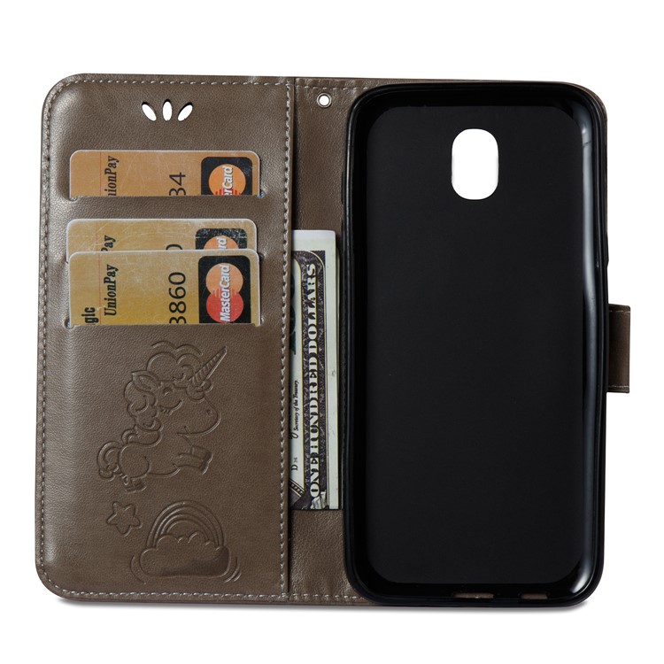 Imprint Unicorn Cloud Wallet Stand Leather Casing for Samsung Galaxy J5 (2017) EU Version / J5 Pro (2017) - Brown-10
