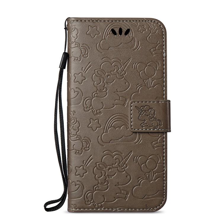 Imprint Unicorn Cloud Wallet Stand Leather Casing for Samsung Galaxy J5 (2017) EU Version / J5 Pro (2017) - Brown-3
