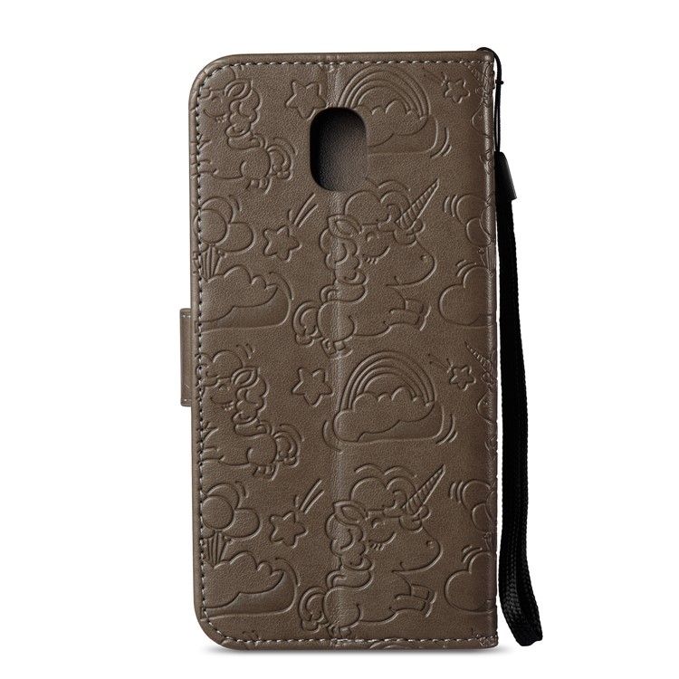 Imprint Unicorn Cloud Wallet Stand Leather Casing for Samsung Galaxy J5 (2017) EU Version / J5 Pro (2017) - Brown-4