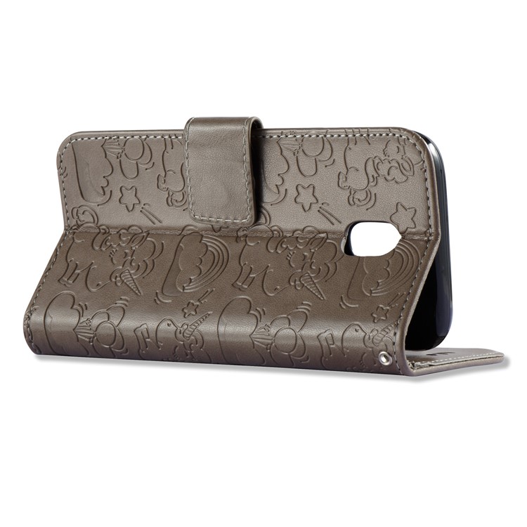 Imprint Unicorn Cloud Wallet Stand Leather Casing for Samsung Galaxy J5 (2017) EU Version / J5 Pro (2017) - Brown-5