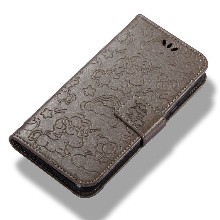 Imprint Unicorn Cloud Wallet Stand Leather Casing for Samsung Galaxy J5 (2017) EU Version / J5 Pro (2017) - Brown-7