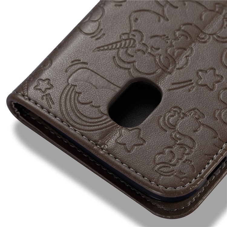 Imprint Unicorn Cloud Wallet Stand Leather Casing for Samsung Galaxy J5 (2017) EU Version / J5 Pro (2017) - Brown-8