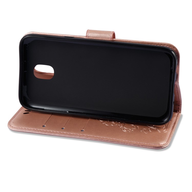 For Samsung Galaxy J5 (2017) EU Version / J5 Pro (2017) Imprint Unicorn Cloud Wallet Stand Leather Cover Accessory - Rose Gold-10