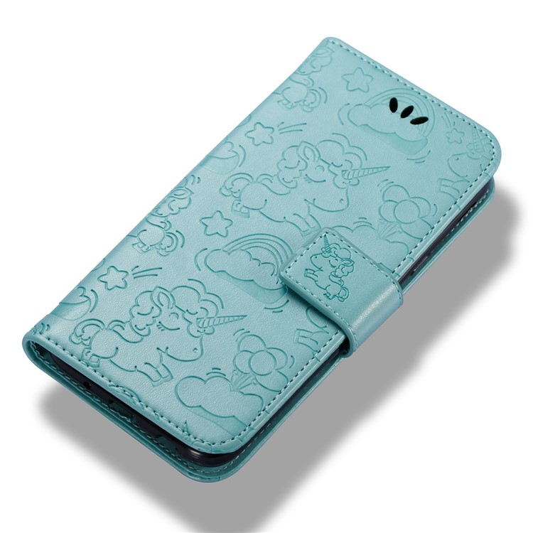 Imprint Unicorn Cloud Wallet Stand Leather Protective Folio Cover for Samsung Galaxy J5 (2017) EU Version / J5 Pro (2017) - Cyan-7