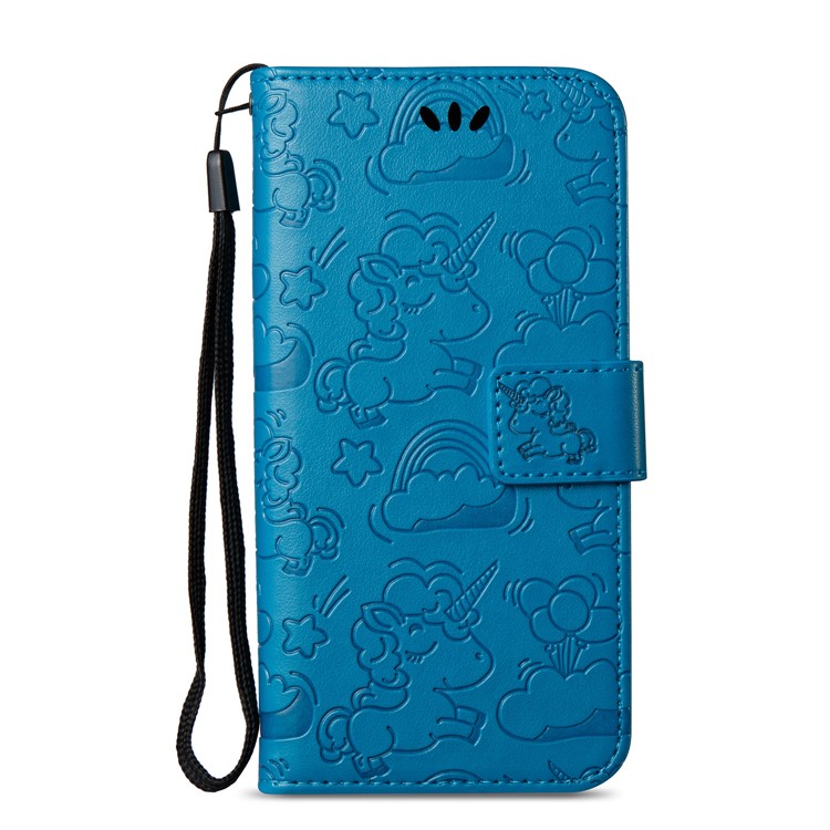 Imprint Unicorn Cloud Wallet Stand Leather Case Shell for Samsung Galaxy J5 (2017) EU Version / J5 Pro (2017) - Blue-3