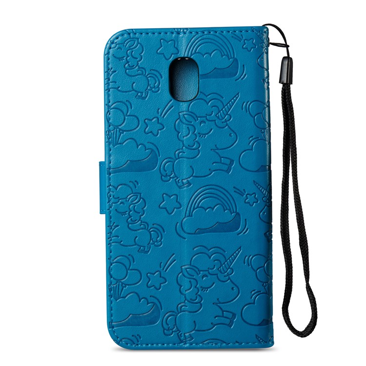 Imprint Unicorn Cloud Wallet Stand Leather Case Shell for Samsung Galaxy J5 (2017) EU Version / J5 Pro (2017) - Blue-4