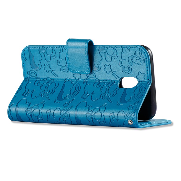 Imprint Unicorn Cloud Wallet Stand Leather Case Shell for Samsung Galaxy J5 (2017) EU Version / J5 Pro (2017) - Blue-5
