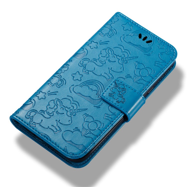 Imprint Unicorn Cloud Wallet Stand Leather Case Shell for Samsung Galaxy J5 (2017) EU Version / J5 Pro (2017) - Blue-7