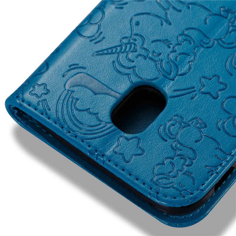Imprint Unicorn Cloud Wallet Stand Leather Case Shell for Samsung Galaxy J5 (2017) EU Version / J5 Pro (2017) - Blue-8
