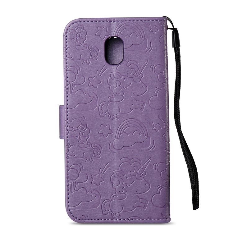 Imprint Unicorn Cloud Wallet Leather Cover with Stand for Samsung Galaxy J5 (2017) EU Version / J5 Pro (2017) - Purple-4