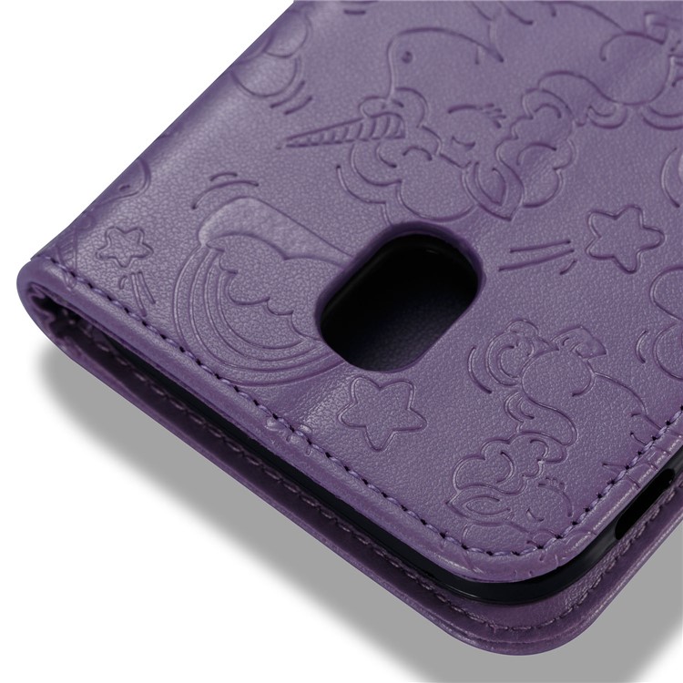 Imprint Unicorn Cloud Wallet Leather Cover with Stand for Samsung Galaxy J5 (2017) EU Version / J5 Pro (2017) - Purple-8