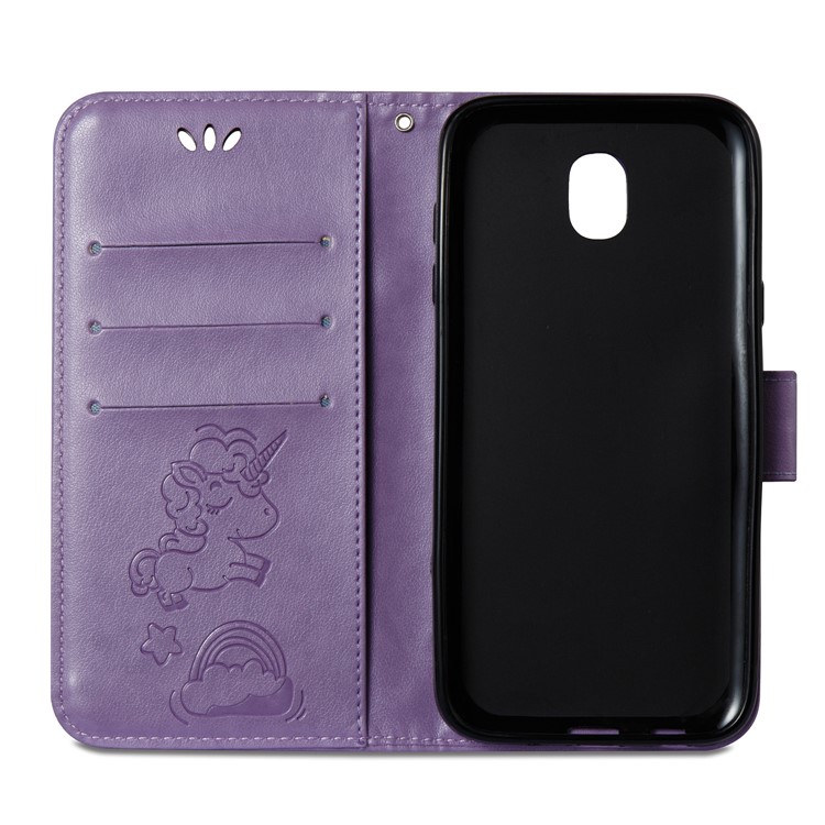 Imprint Unicorn Cloud Wallet Leather Cover with Stand for Samsung Galaxy J5 (2017) EU Version / J5 Pro (2017) - Purple-9