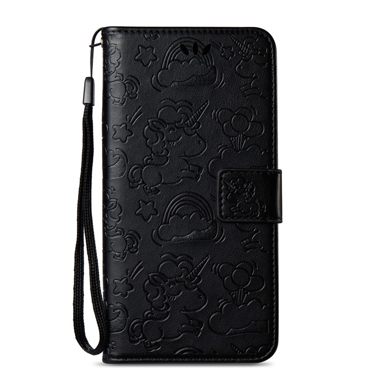 Imprinted Unicorn Pattern Leather Wallet Case for Samsung Galaxy J7 (2017) EU Version / J7 Pro (2017) - Black-3