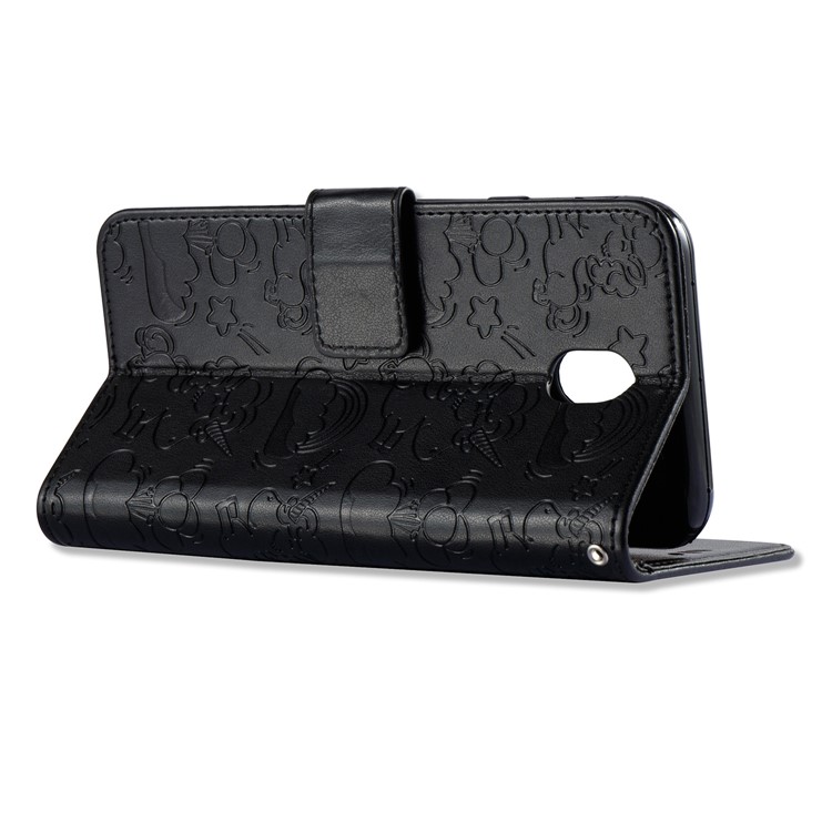 Imprinted Unicorn Pattern Leather Wallet Case for Samsung Galaxy J7 (2017) EU Version / J7 Pro (2017) - Black-5