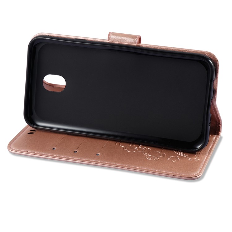 Imprinted Unicorn Pattern Leather Wallet Shell for Samsung Galaxy J7 (2017) EU Version / J7 Pro (2017) - Rose Gold-10