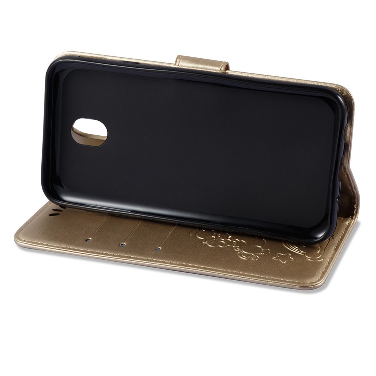 Imprinted Unicorn Pattern Leather Stand Case for Samsung Galaxy J7 (2017) EU Version / J7 Pro (2017) - Gold-6