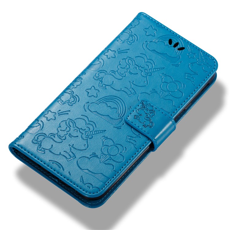 Imprinted Unicorn Pattern Leather Wallet Flip Case for Samsung Galaxy J7 (2017) EU Version / J7 Pro (2017) - Blue-7