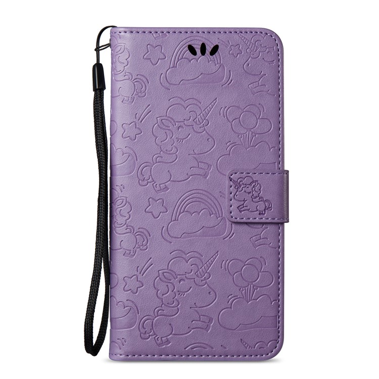 Imprinted Unicorn Pattern Leather Wallet Mobile Cover for Samsung Galaxy J7 (2017) EU Version / J7 Pro (2017) - Purple-3